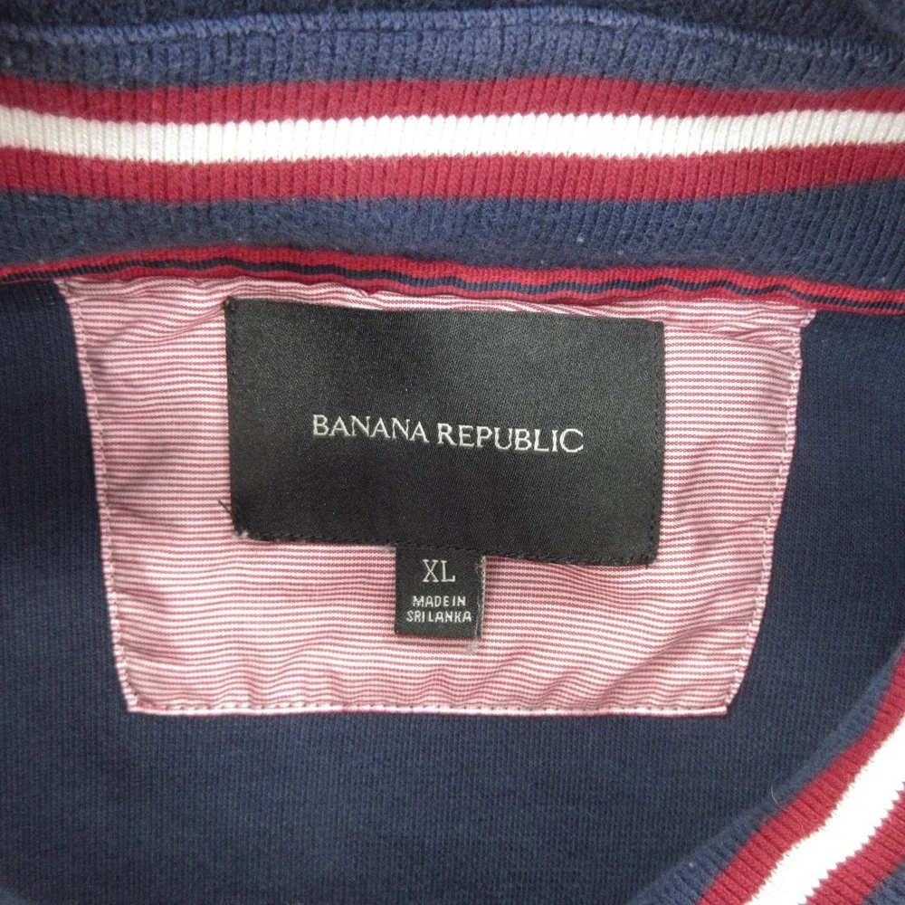 Banana Republic Jacket Mens XL Navy Blue Full Zip Cotton Stand Collar